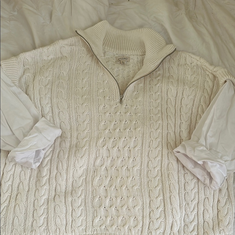 Pilcro Women's Cream Cable Knit Sweater
